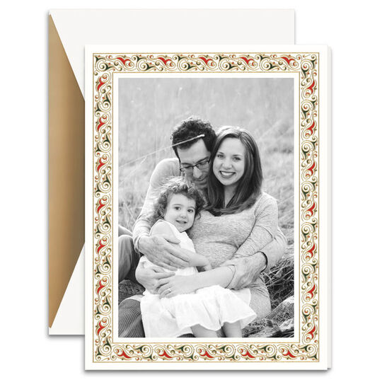 Vertical Florentine Border Photo Cards